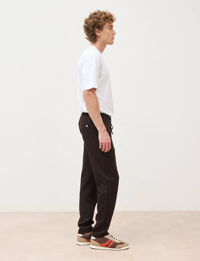 Pantalon chino jogger marron homme