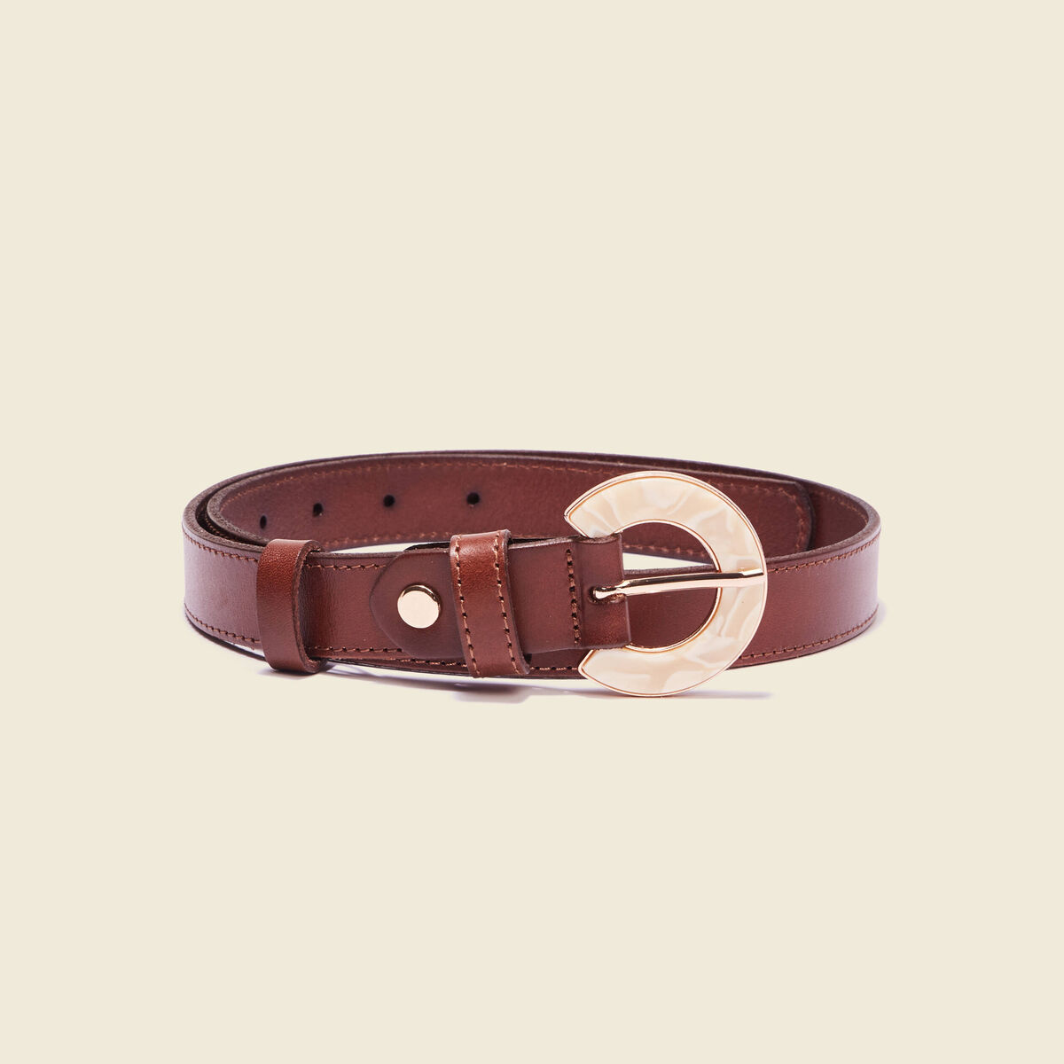 Ceinture en cuir marron femme