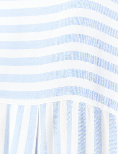 Chemise manches 3/4 bleu femme