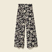 Pantalon large taille haute noir femme