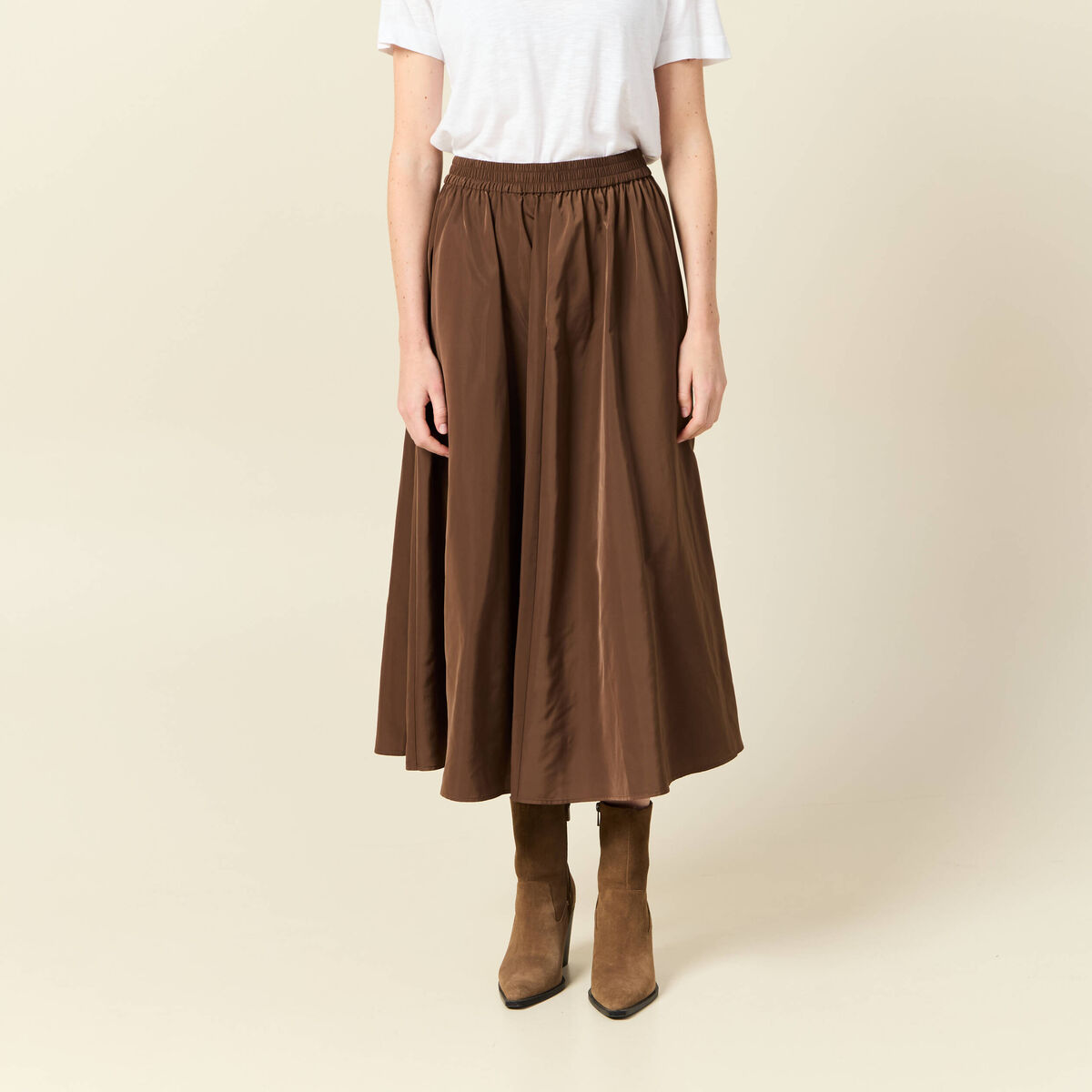 Jupe marron fonc&eacute; femme