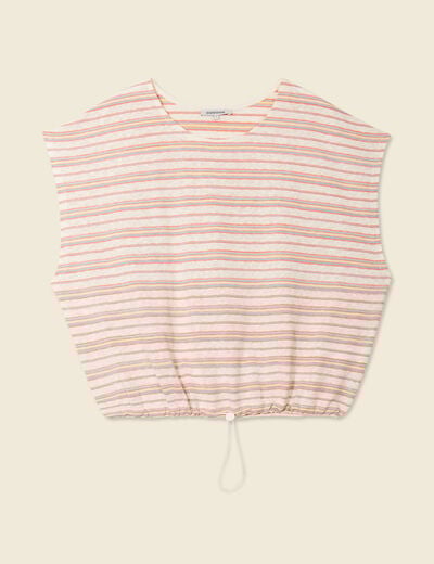 T-shirt manches courtes multicolore femme