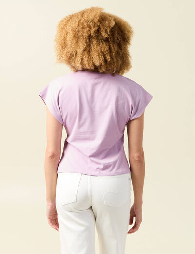 T-shirt manches courtes mauve femme