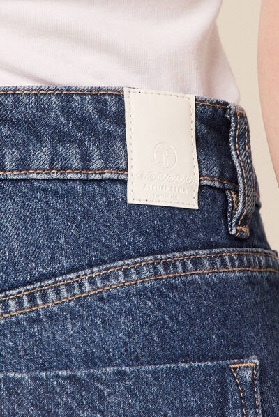 Jeans mom 7/8ème denim brut femme