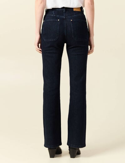 Jeans flare taille haute denim brut femme