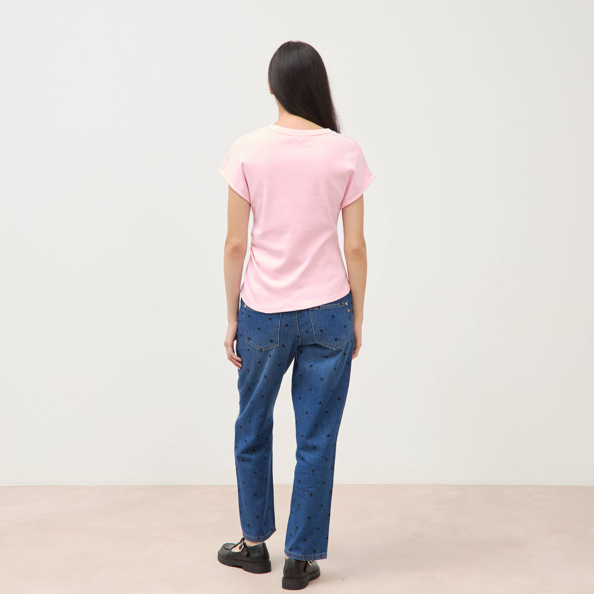 T-shirt en coton rose clair femme