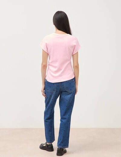 T-shirt en coton rose clair femme