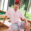 T-shirt en coton manches courtes rose homme