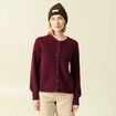 Gilet manches longues bordeaux femme