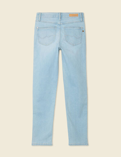 Jeans slim taille haute 7/8ème denim bleach femme