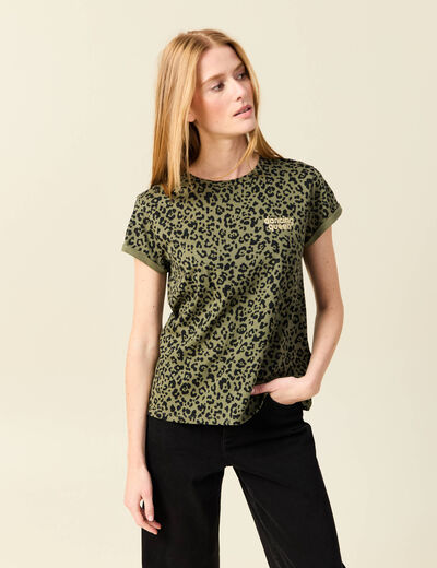 T-shirt manches courtes vert femme