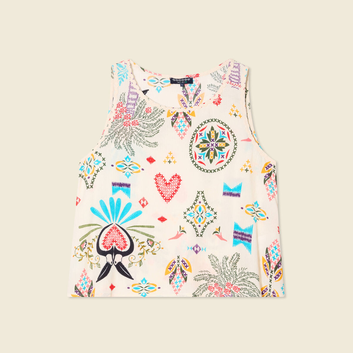 Blouse sans manches blanc femme