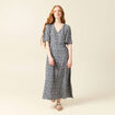 Robe longue trapèze bleu femme