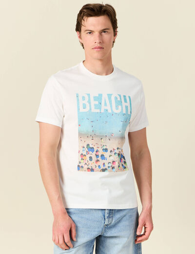 T-shirt manches courtes ecru homme