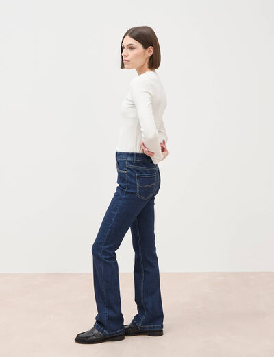 Jeans bootcut taille haute denim brut femme