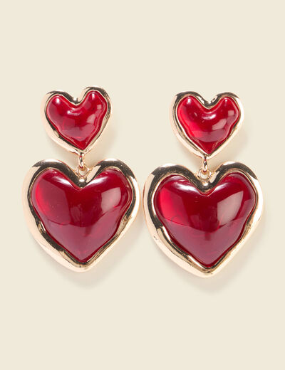 Boucles d'oreilles bordeaux femme