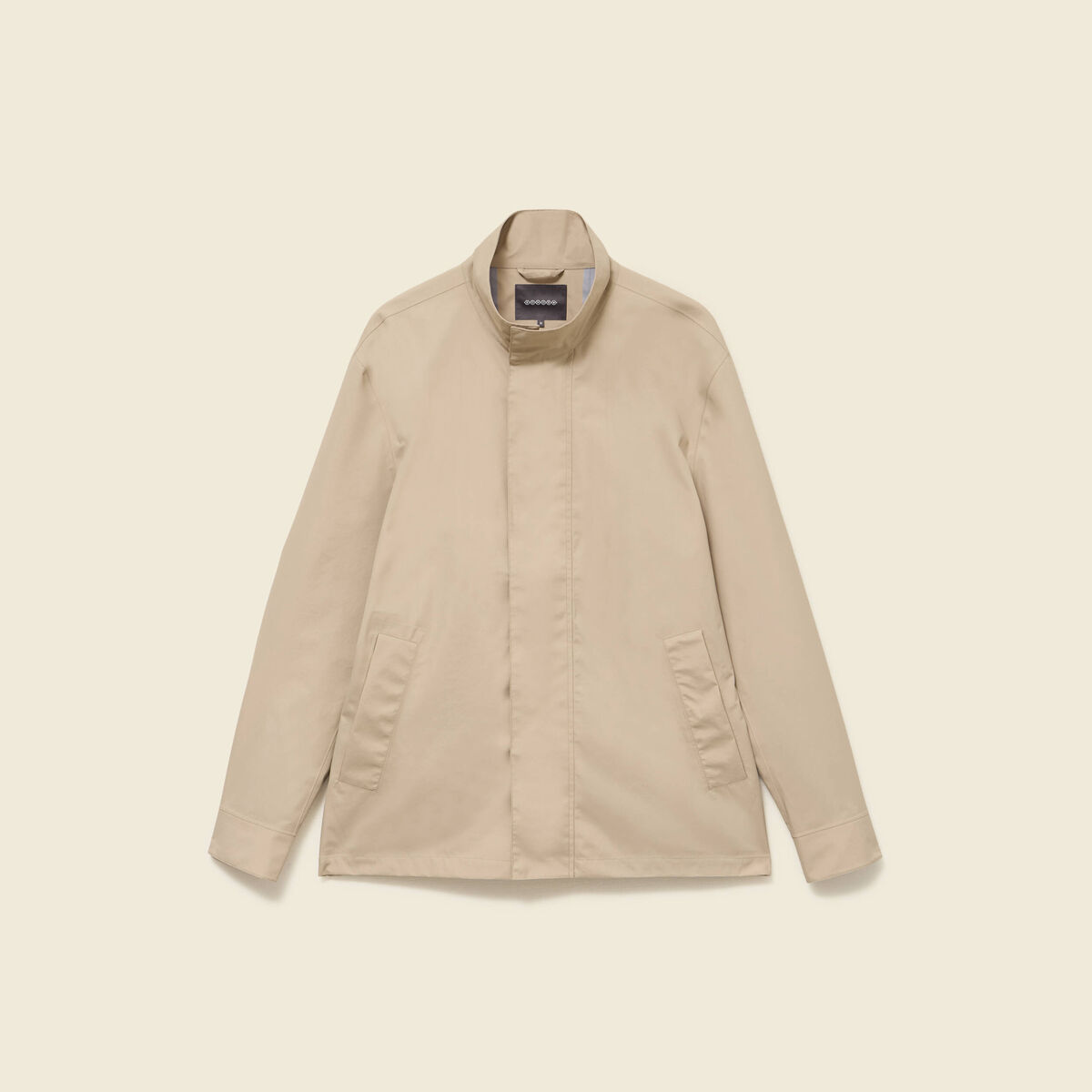 Trench manches longues col montant beige homme