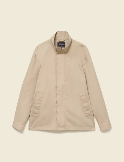 Trench manches longues col montant beige homme