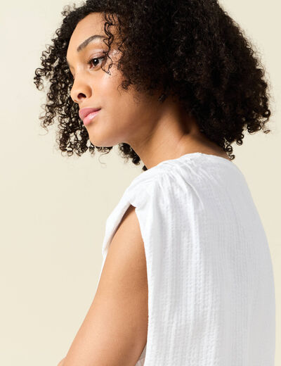 T-shirt manches courtes blanc femme