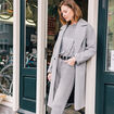 Manteau oversize long gris femme