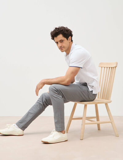 Pantalon chino longueur 32 gris homme