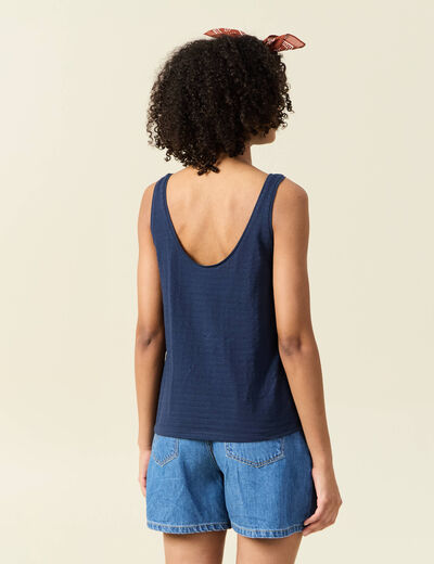 Débardeur sans manches bleu marine femme