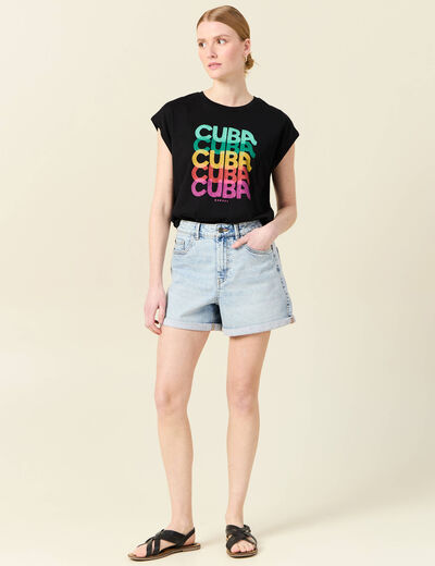 T-shirt éco-responsable noir femme