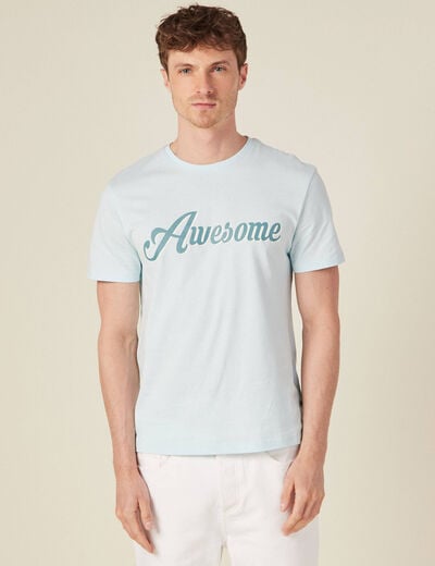 T-shirt manches courtes bleu ciel homme