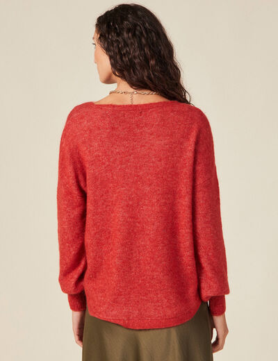 Pull éco-responsable rouge foncé femme