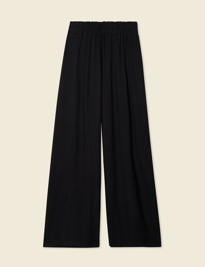 Pantalon large noir femme