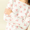 Pull de no&euml;l col bateau manches longues creme femme