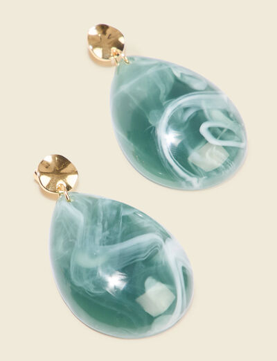 Boucles d'oreilles pendantes vert pastel femme