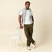 Pantalon cargo battle bi-mati&egrave;re coton vert kaki homme