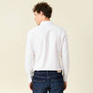 Chemise cintr&eacute;e en coton manches longues blanc homme