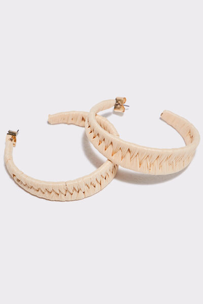 Boucles d'oreilles créoles ecru femme