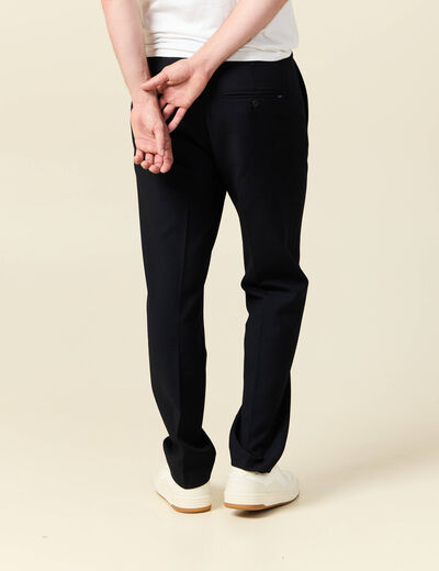 Pantalon droit longueur 32 bleu marine homme