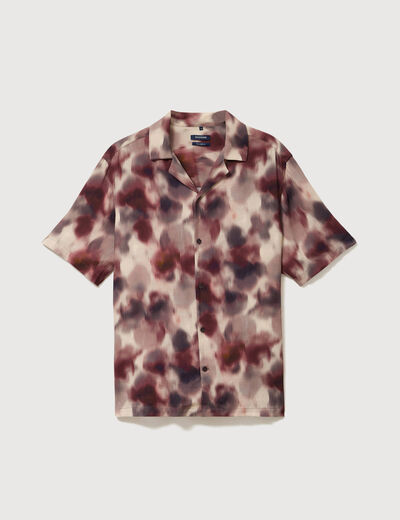 Chemise boyfriend manches courtes prune homme