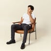 Pantalon chino slim gris fonc&eacute; homme