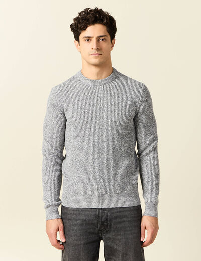 Pull manches longues gris homme