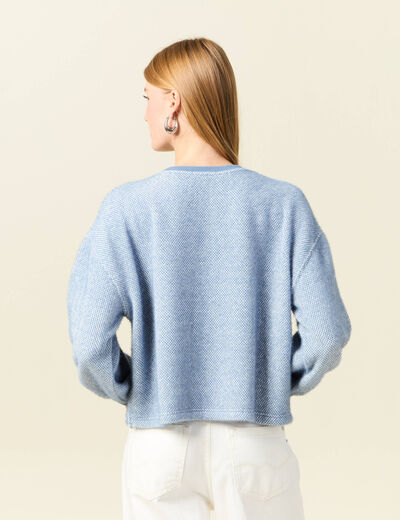Sweat manches longues bleu clair femme