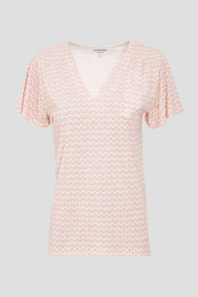T-shirt éco-responsable creme femme