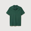 Polo cintr&eacute; manches courtes en coton vert homme