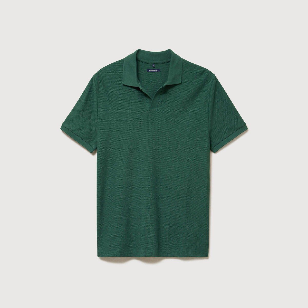 Polo cintr&eacute; manches courtes en coton vert homme