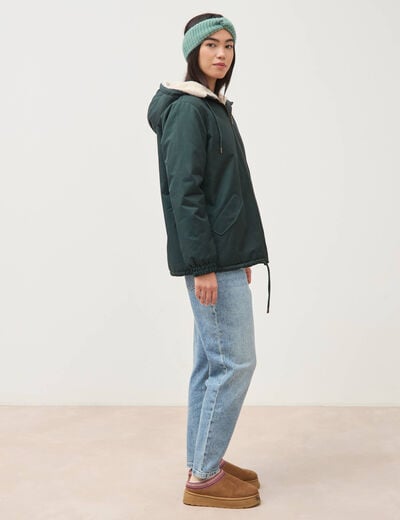Parka r&eacute;versible vert femme