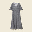 Robe longue trapèze bleu femme
