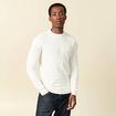 Pull fin col rond manches longues ecru homme