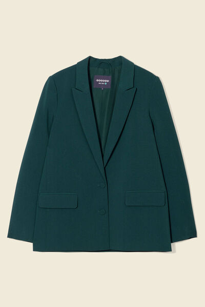 Veste esprit blazer cintrée vert foncé femme