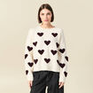 Pull manches longues bouclette col rond prune femme