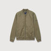 Blouson manches longues doubl&eacute; en coton vert kaki homme