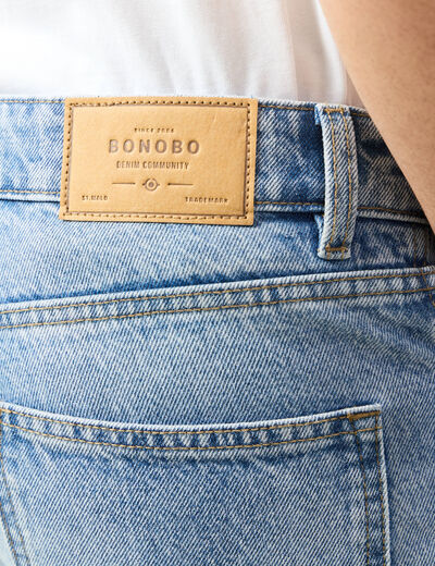 Jeans large relaxed denim bleach homme